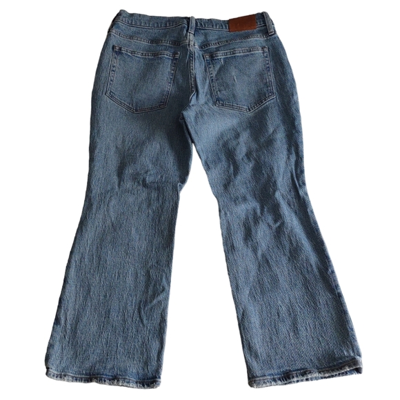 J. Crew 28P Demi Boot Crop Distressed Cotton Tencel Blend Blue Jeans - Picture 2 of 16